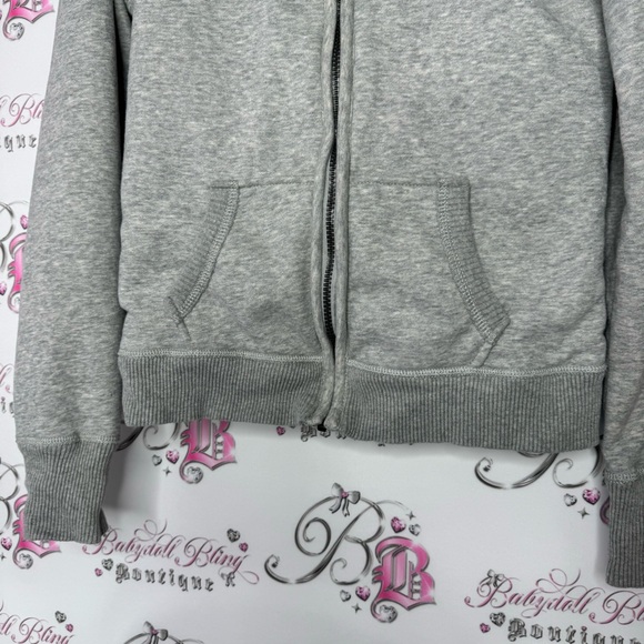 Aeropostale hoodie fur trim hood knit crochet neon inside hood zip up sweater - Picture 14 of 14